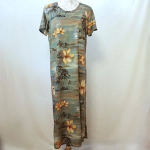 Vintage Hilo Hattie Maxi Hawaiian Dress Sz M